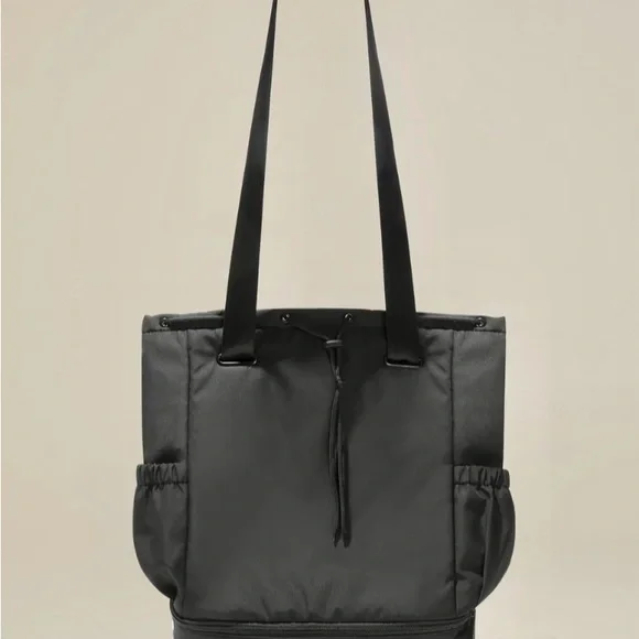 Beyond Yoga, Yoga Gym Bag, Drawstring Tote Backpack Bag Carry-All Bag Black - Picture 7 of 11